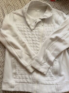 lululemon athletica White Quilted Fleece Zip Jacket